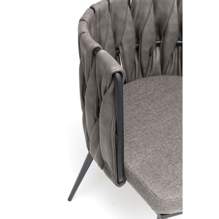Chaise avec accoudoirs grise et acier-Cheerio cropped-3