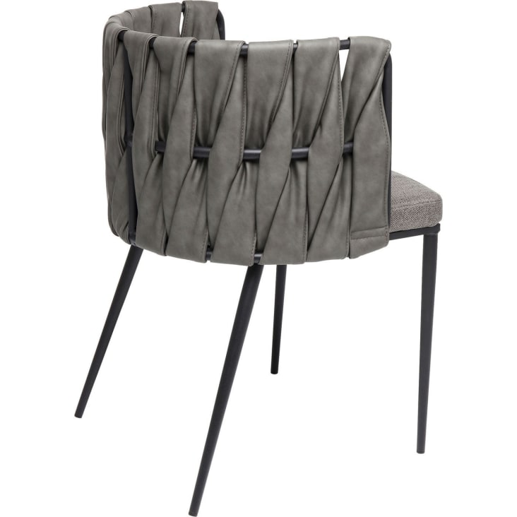 Chaise avec accoudoirs grise et acier-Cheerio cropped-5