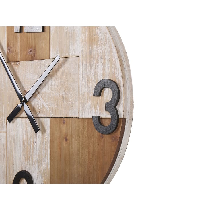 Horloge Murale ø 60 cm effet bois clair-Michapan cropped-6