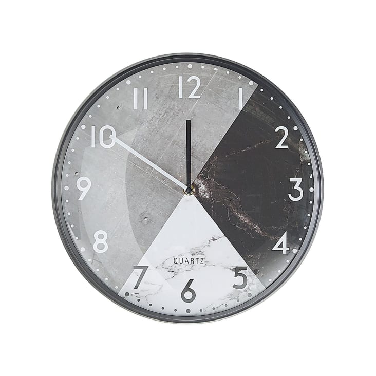 Horloge murale effet marbre gris et noir ø 33 cm-Davos