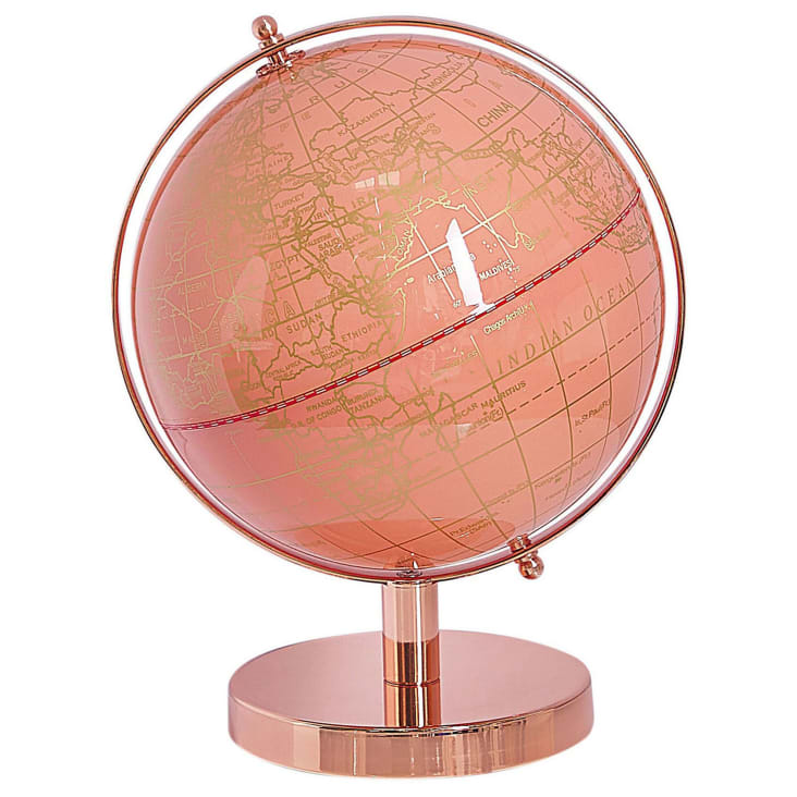 Globe terrestre rose or H33 cm
