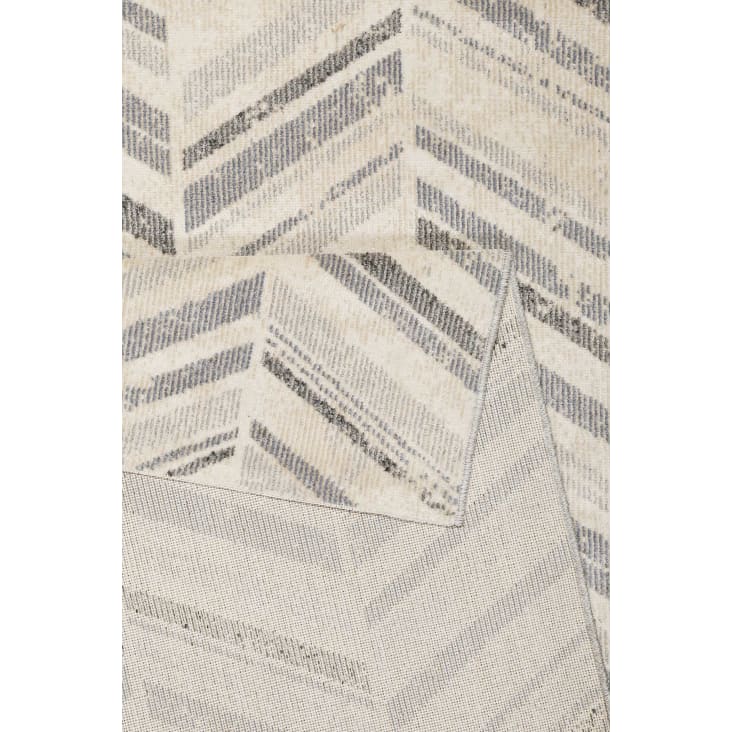 Tapis exterieur tissé plat motif chevrons vintage gris 160x230-Cabana cropped-7