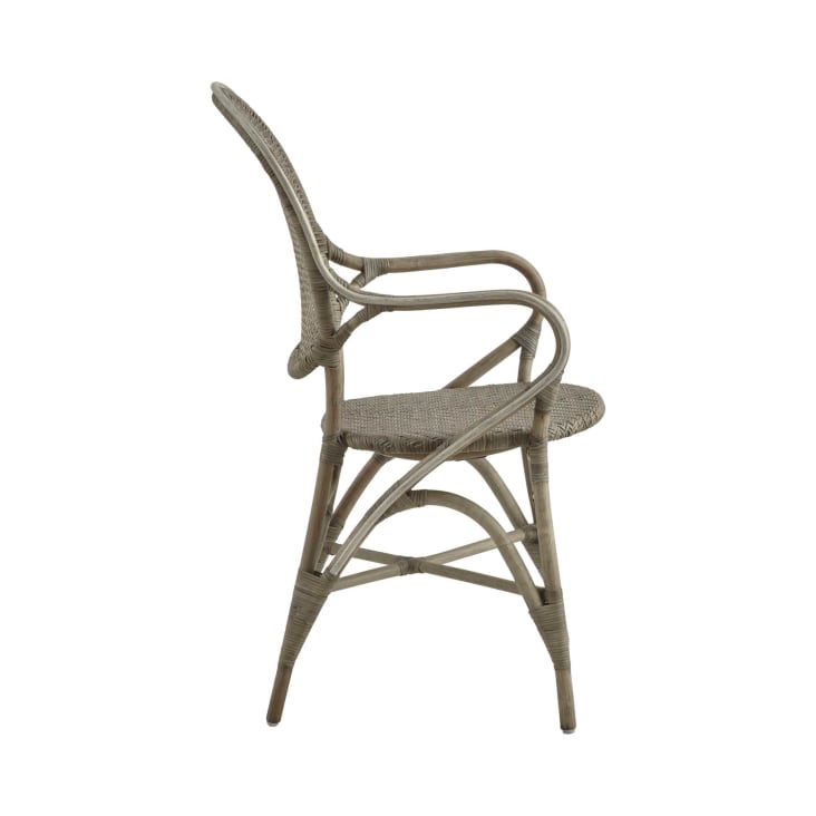 Chaise repas empilable en rotin taupe-Rossini cropped-3