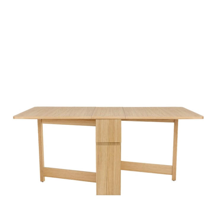 Table à manger pliable en bois 170x90cm bois clair-Kungla