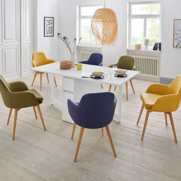 Table à manger pliable Papillon - blanc/béton Moderne, Industriel, Design -  Symbiosis
