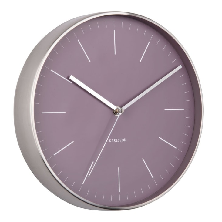 Orologio da parete in acciaio inox viola 27.5cm x 27.5cm MINIMAL