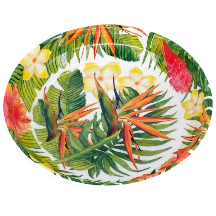 Plato hondo de melamina decorado con flores exóticas ø Fleurs exotiques