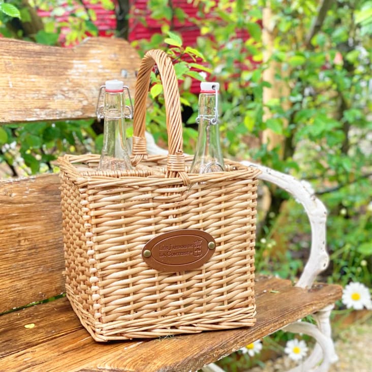 Cestas de mimbre para jardín y exteriores, cestas de almacenamiento con  asas, cestas creativas de picnic para el hogar, cestas de regalo de
