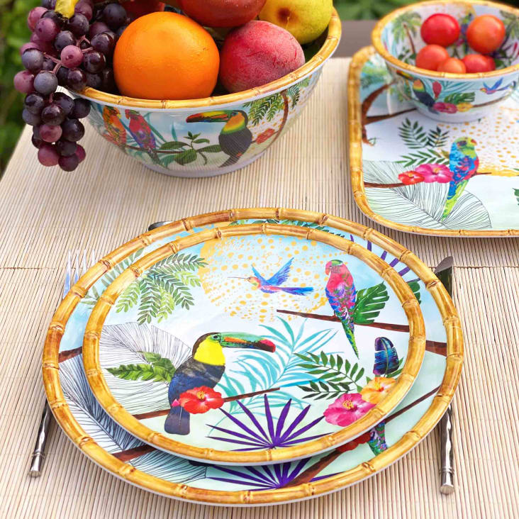 Platos de melamina estampados deals