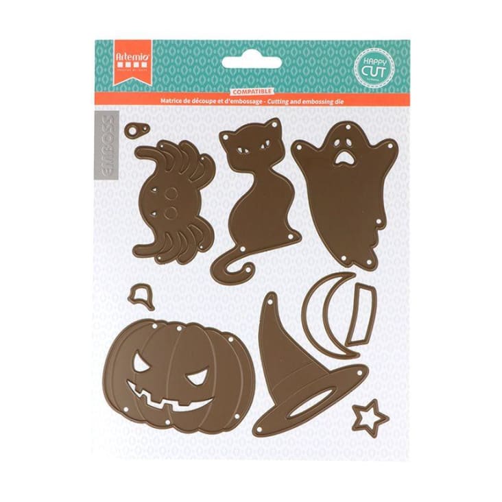 Fustelle in metallo a forma di zucca di Halloween, stencil per album di ritagli, biglietti di carta, stampo per goffratura, decorazione