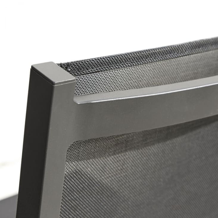Chaise aluminium et textilène empilable gris anthracite-Itac cropped-6