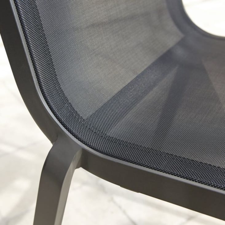 Chaise aluminium et textilène empilable gris anthracite-Itac cropped-7