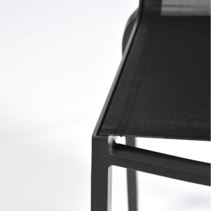 Chaise aluminium et textilène empilable gris anthracite-Itac cropped-9