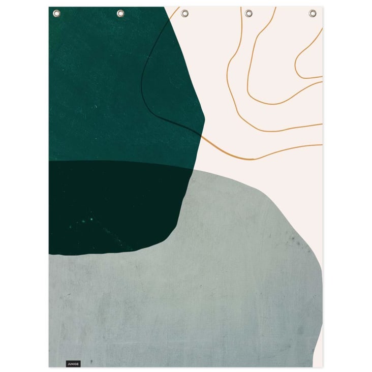 Rideau de douche en polyester en gris & vert 150x200-Interplay cropped-3