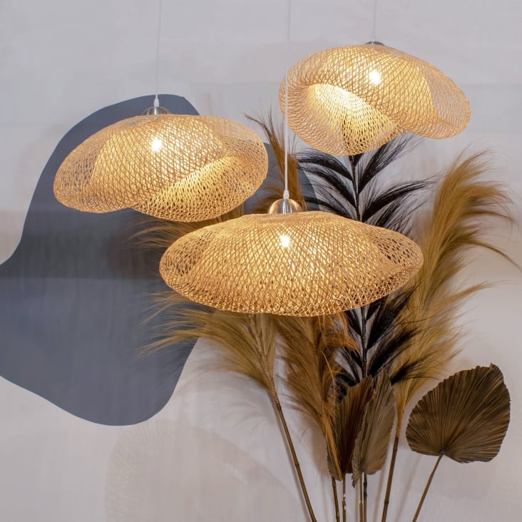 Lampe suspendue en bambou Suspensions en bambou naturelle décoratives