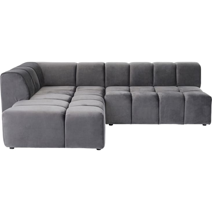 Canapé d'angle gauche 4 places en tissu gris-Belami
