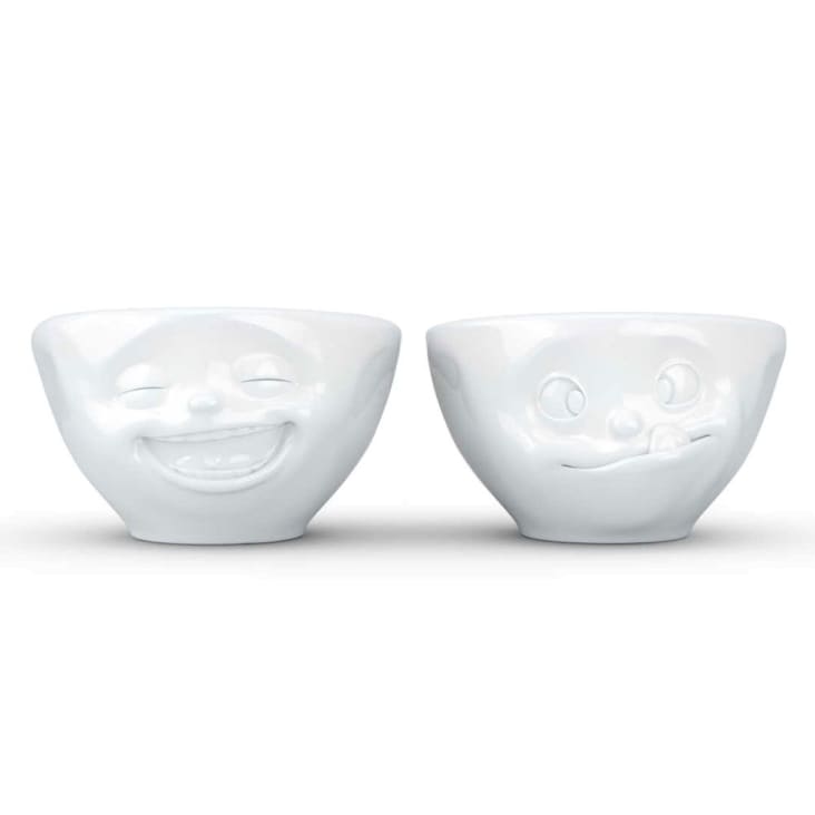 Set de 2 mini bols gourmand et rieur en porcelaine 100ml-HUMEUR