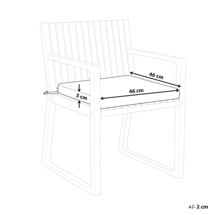 Sitzkissen für Stuhl Blättermuster 46 x 46 x 5 cm-Sassari cropped-9