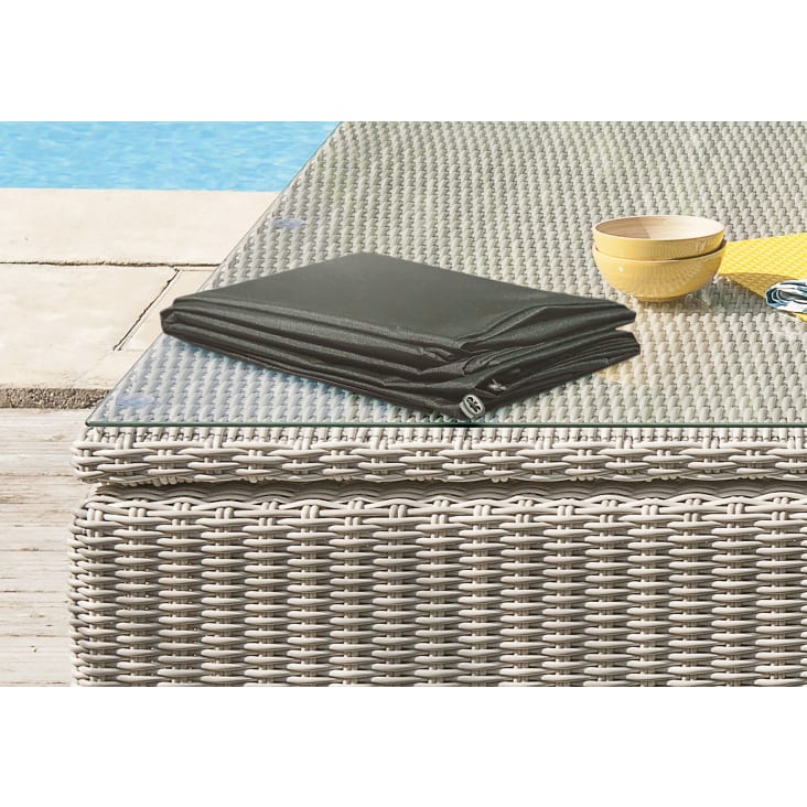 Housse de protection pour table de jardin en polyester gris-Oceane-lunch cropped-4