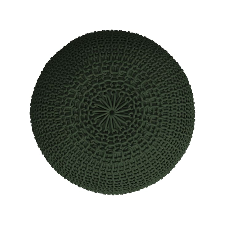 Puf de punto redondo en algodón verde claro-Elisa cropped-5