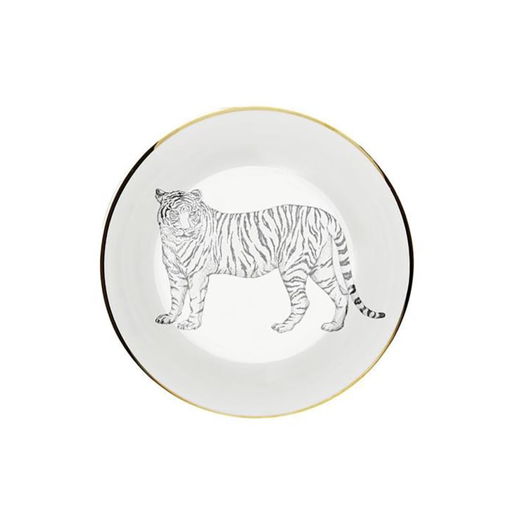 Assiette creuse Porcelaine de Limoges Tigre 19 cm-PORCELAINE DE LIMOGES