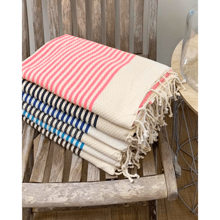 Fouta rayée traditionnelle anthracite yadara grise 200 x 200 cropped-3