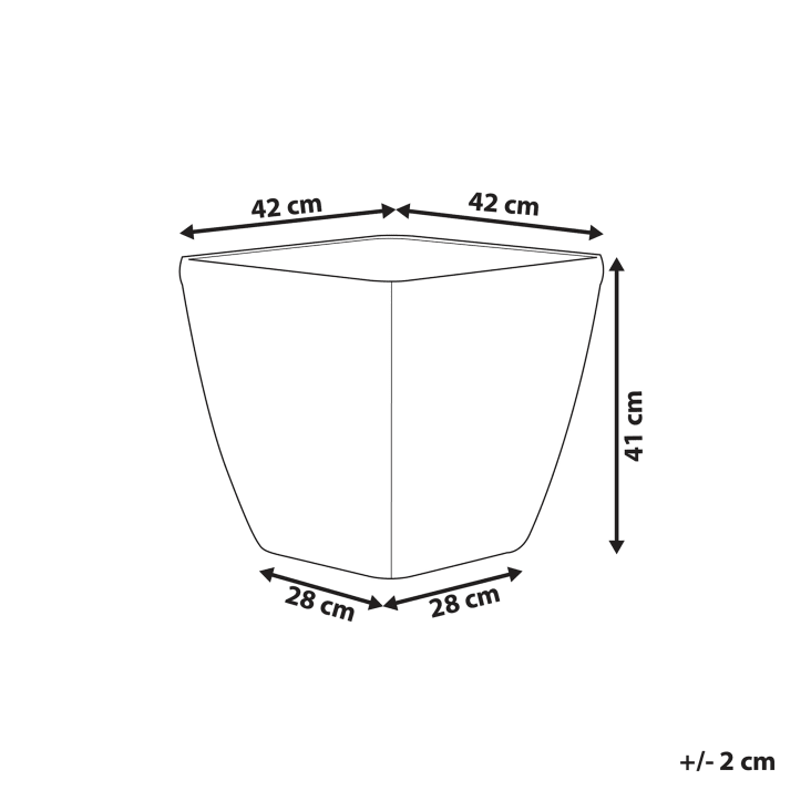 Vaso di fiori color argento 42 x 42 x 41 cm