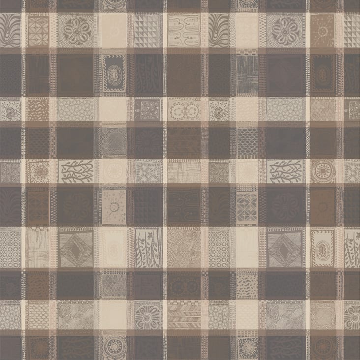 Nappe carrée  pur coton brun 89x89 cm-Mille wax argile cropped-3