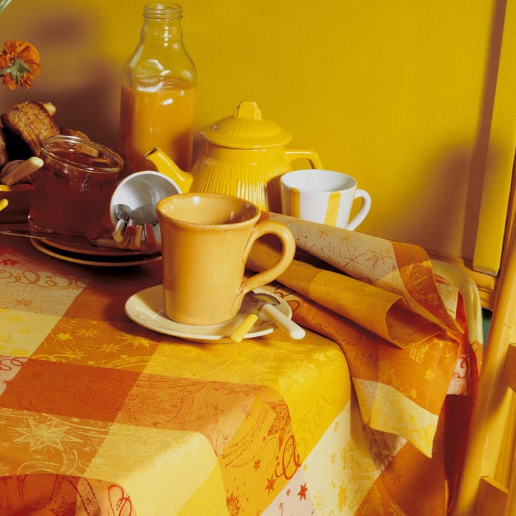 Serviette  pur coton orange 55x55-Mille couleurs soleil cropped-2