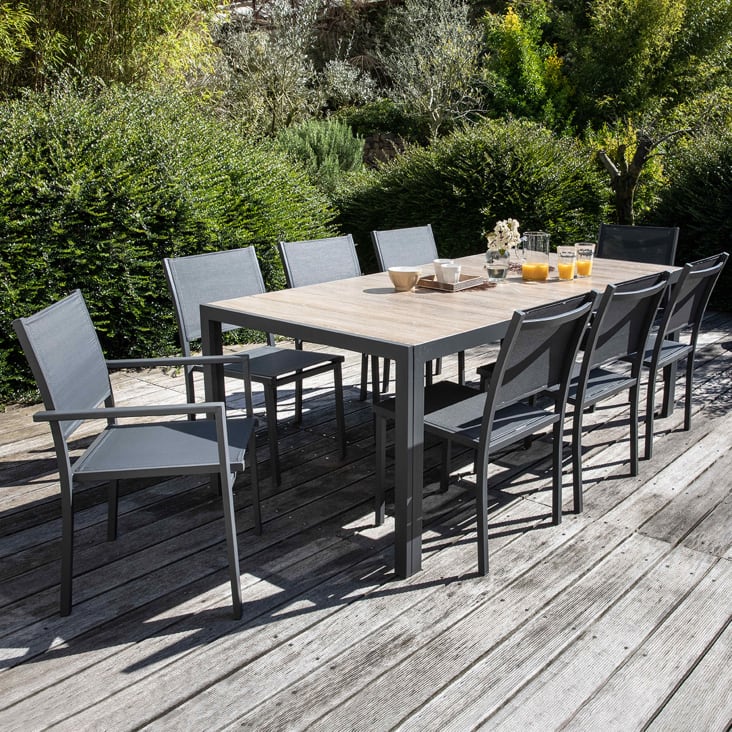 Table de jardin structure aluminium et céramique aspect bois-Tivoli cropped-3