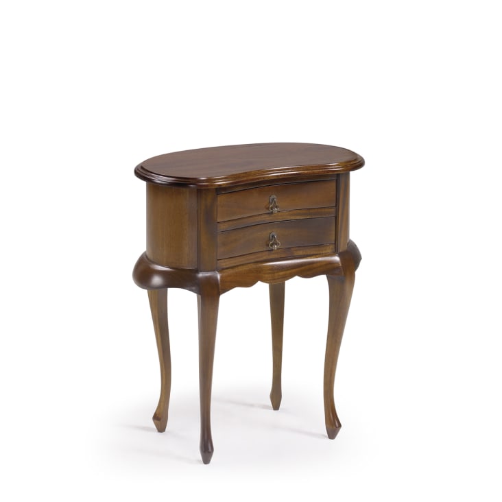 Table de chevet en bois marron L 50 cm-Vintage
