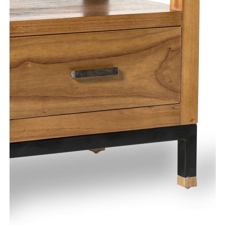 Table de chevet en bois marron L 50 cm-Madhu cropped-3