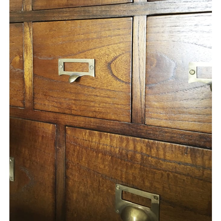 Commode 14 tiroirs en bois marron L 90 cm STAR COMBI | Maisons du Monde