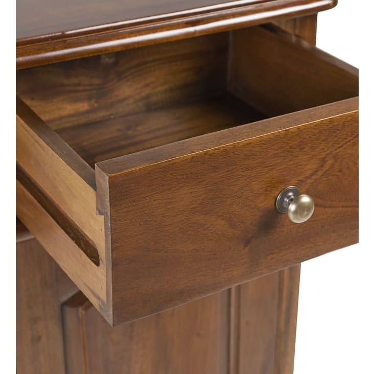 Table de chevet en bois marron L 40 cm-Vintage cropped-3