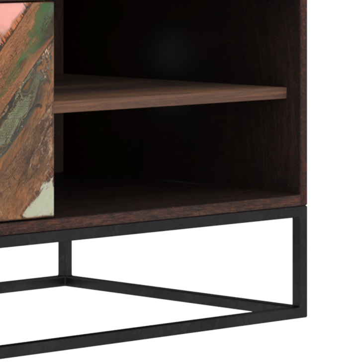 Meuble TV en bois d'acacia et bois recyclé 145 cm-Krabi cropped-4