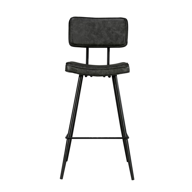 Chaise bar mi-hauteur 66 cm cuir synthétique gris / noir (x2)-Texas cropped-5