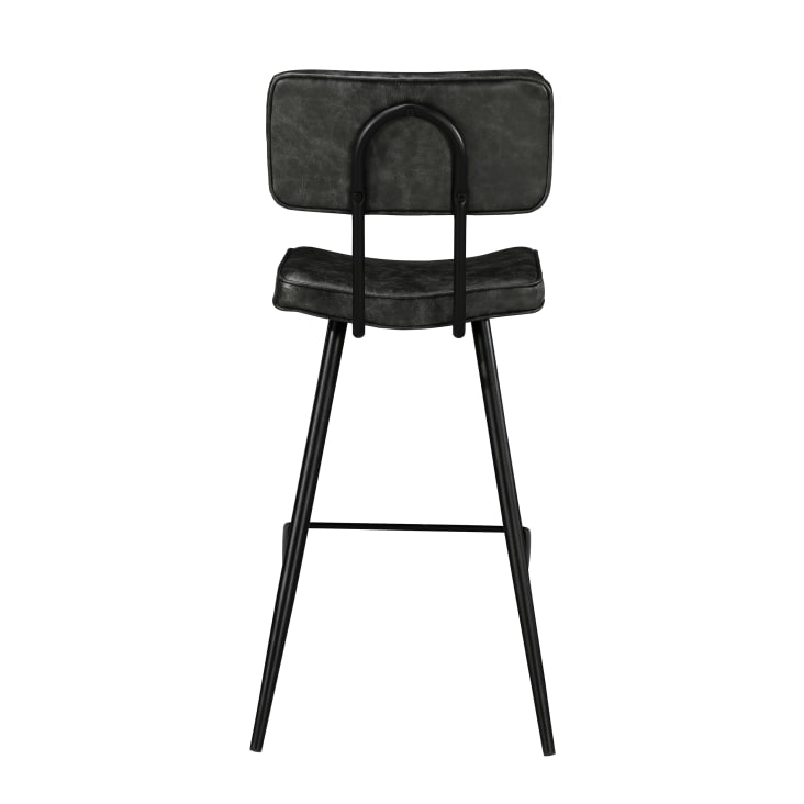 Chaise bar mi-hauteur 66 cm cuir synthétique gris / noir (x2)-Texas cropped-6