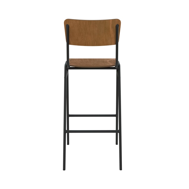 Chaise de bar 75 cm en bois (lot de 2)-Clem cropped-6