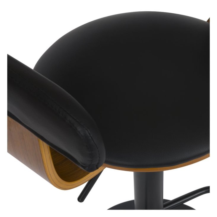 Chaise de bar noire Baudoin 94-114 cm