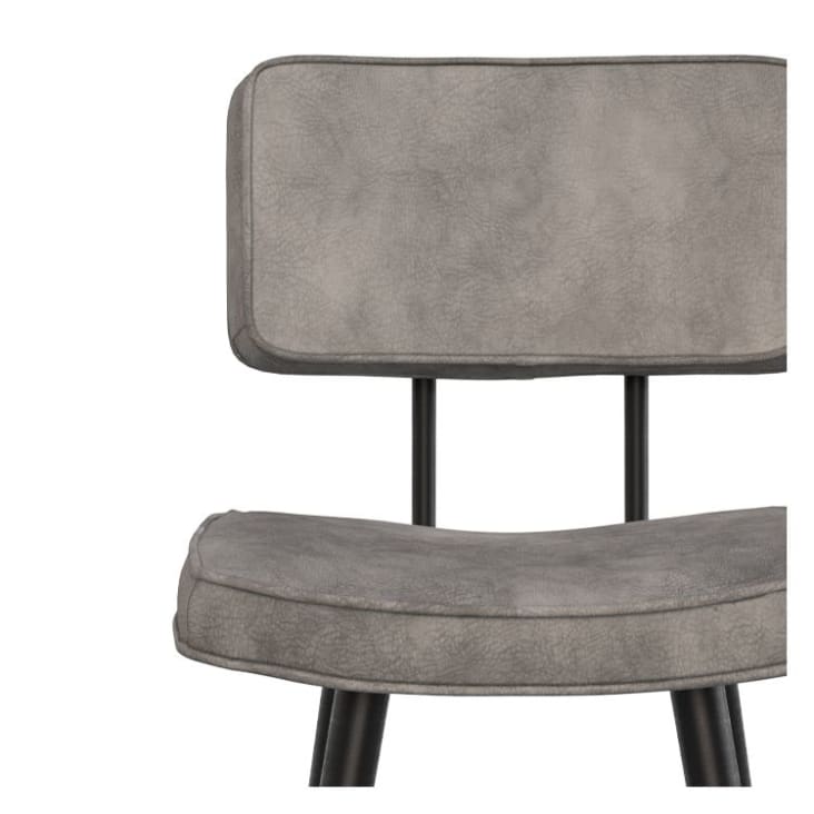 Chaise pour îlot central 66 cm en cuir synthétique gris (lot de 2)-Texas cropped-5