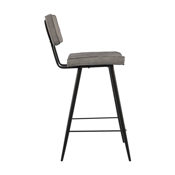 Chaise pour îlot central 66 cm en cuir synthétique gris (lot de 2)-Texas cropped-6
