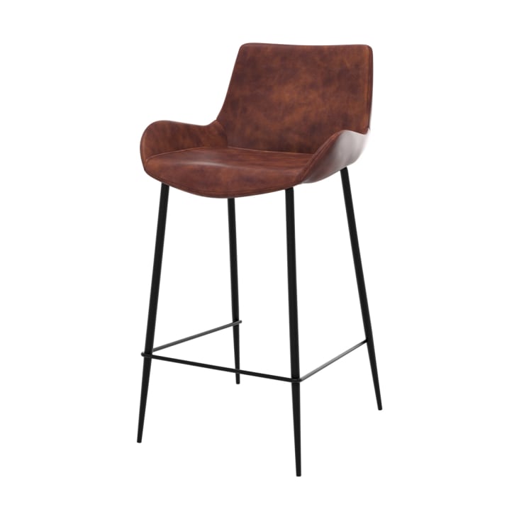 Chaise pour îlot central 65 cm cuir synthétique marron (lot de 2)-Pirata cropped-7