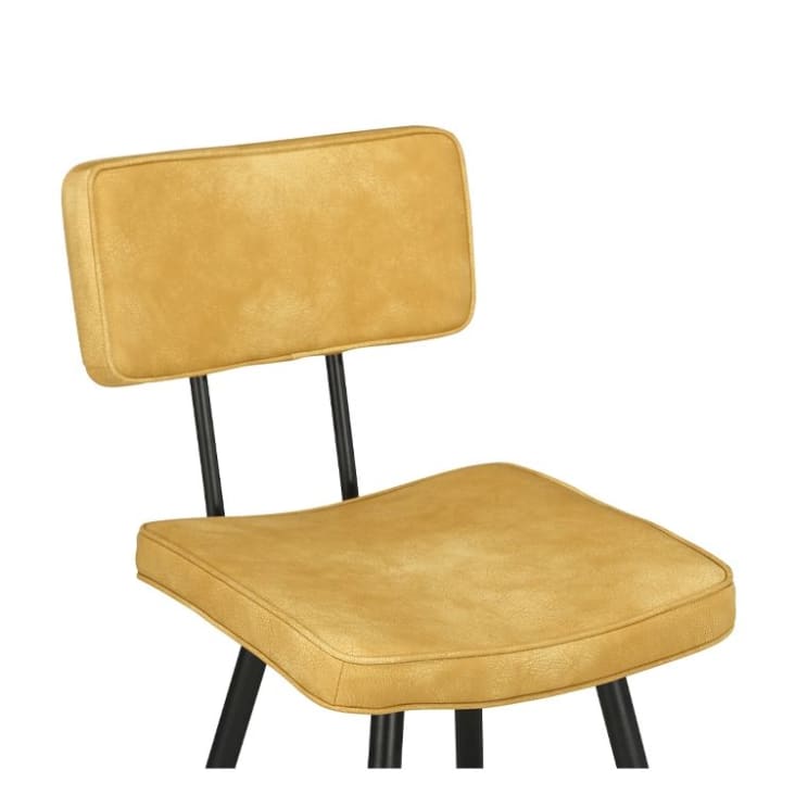 Chaise de bar mi-hauteur 66 cm cuir synthétique jaune (x2)-Texas cropped-5