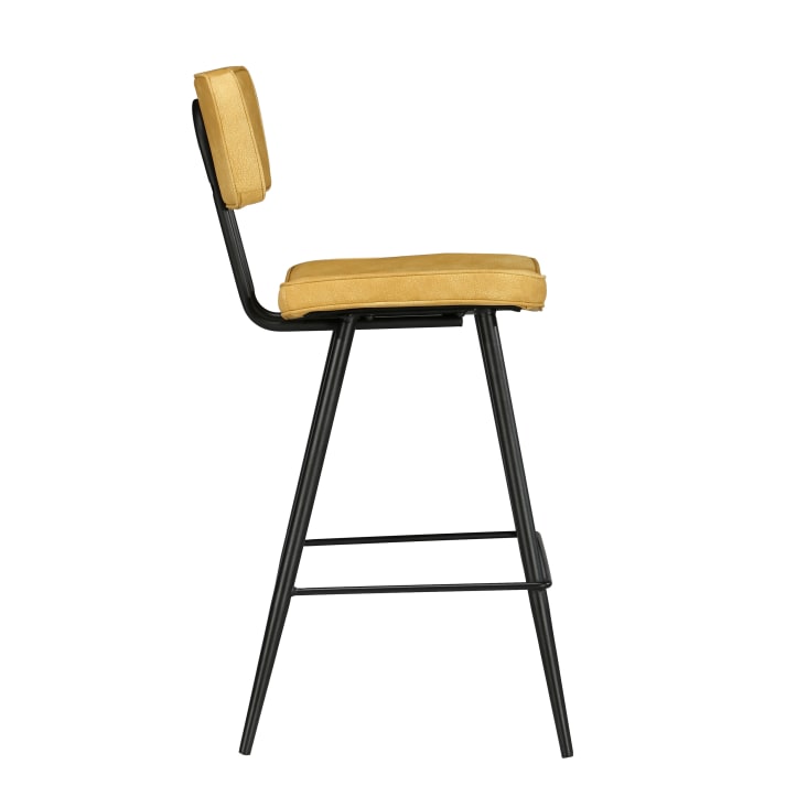 Chaise de bar mi-hauteur 66 cm cuir synthétique jaune (x2)-Texas cropped-6