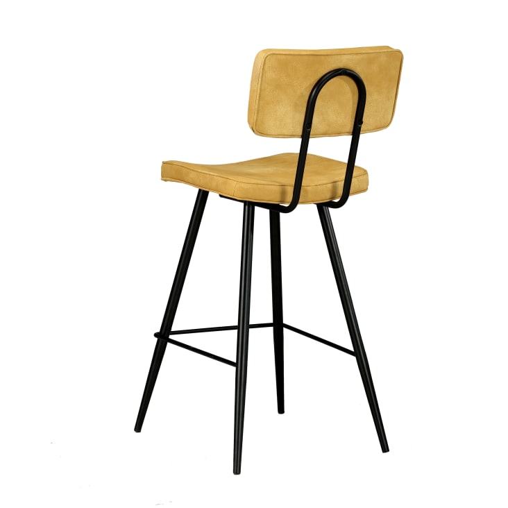Chaise de bar mi-hauteur 66 cm cuir synthétique jaune (x2)-Texas cropped-7