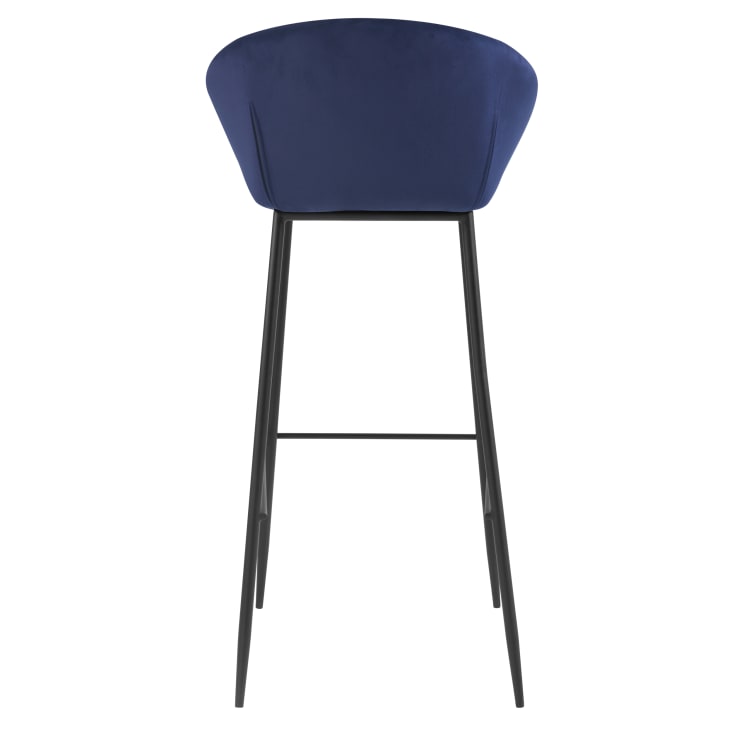 Chaise de bar 75 cm en velours bleu (lot de 2)-Marquise cropped-2