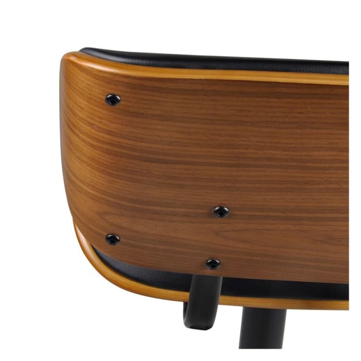 Chaise de bar réglable 69/91 cm en cuir synthétique noir-Melchior cropped-5