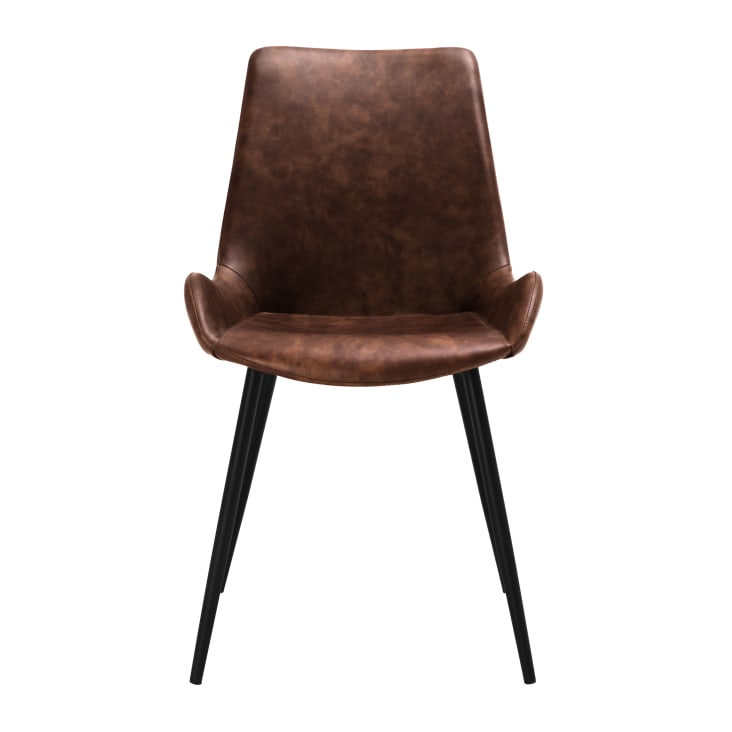 Chaise en cuir synthétique marron (lot de 2)-Austin cropped-2