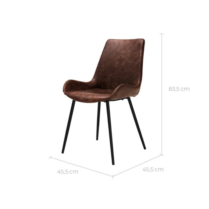 Chaise en cuir synthétique marron (lot de 2)-Austin cropped-3