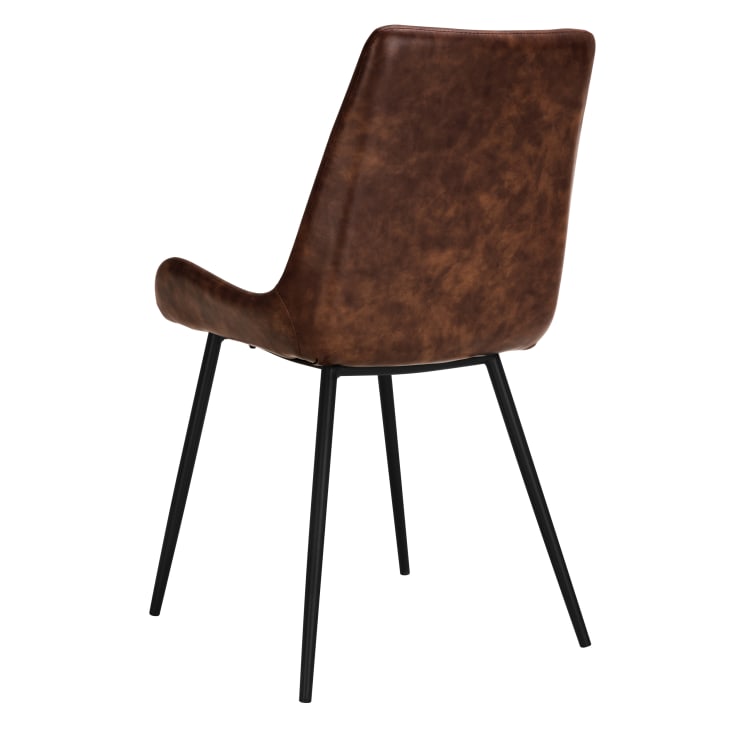 Chaise en cuir synthétique marron (lot de 2)-Austin cropped-5